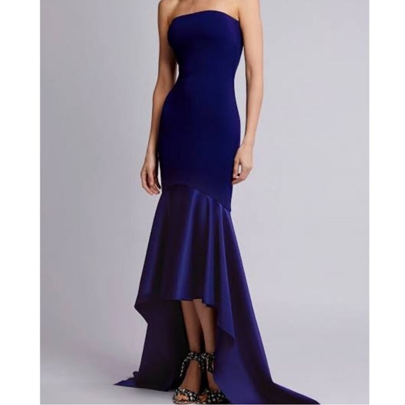 Solace London Navy Kerama Strapless Hi-Low  Dress Size 6 - Picture 1 of 7